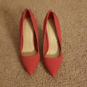 Red rhinestone pumps size 8